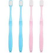 4 Pieces Extra Soft Toothbrushes Micro Nano Manual Toothbrush for Blue, Pink