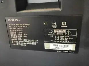 新力 SONY 40吋 KDL-40V4000 液晶電視,日本製造