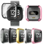Silicone Protective TPU Frame Cover Case with Screen Protector For Fitbit Versa