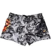 NWT Ed Hardy Christian Audigier Mesh Mens Shorts Sz XXL Gray Panther Tattoo
