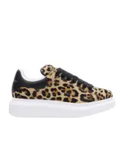 Alexander McQueen Oversized Leopard Printed Sneakers 36 White
