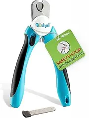 Boshel Dog Nail Clippers and Trimmer By - With Safety Guard to Avoid Over-cutting Nails & Free Nail File - Razor Sharp Blades - Sturdy Non Slip Handles - For Safe, Professional At Home Grooming
