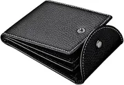 [YIUWLMN] Bi-Fold Wallet Ultra Slim Wallet Card Holder and Wallet in One Black Business Wallet Simple Business Ultra Slim Design
