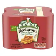 Chef Boyardee Beefaroni Beef Macaroni Microwave Pasta 4 Pack 15 Oz New
