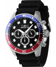 Invicta Pro-Diver Chronograph GMT Black Dial Analog Quartz 46119 50M Mens Watch