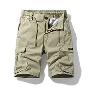Men's Cargo Shorts Hiking Shorts Drawstring Multi Pocket Plain Casual Streetwear Cargo Shorts Stylish ArmyGreen Black