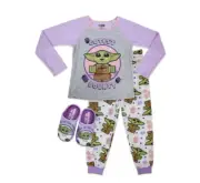 Lego Baby Today Girls 2 Pc Long Sleeve Pant Pajama Set W Slippers, 7/8