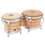 LP LATIN PERCUSSION GENERATION II BONGO DRUMS NATURAL CHROME - LP201A-2