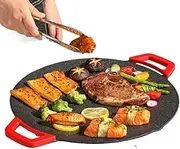 28CM Portable Non-Stick Electric Indoor Grill Pan, Household Round BBQ Griddle Plate Grill Pan Non-Stick Grill Adjustable Gears Barbecue