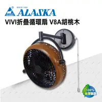 在飛比找momo購物網優惠-【ALASKA 阿拉斯加】8吋 VIVI摺疊循環扇 胡桃木款