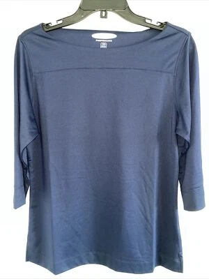 Pebble Beach Women's Medium M Golf Premier Performance 3/4 Sleeve Blue New
