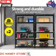 Giantz 2x1.8M Garage Shelving Warehouse Rack Pallet Racking Storage Shelf Black