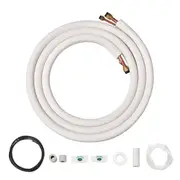 4876.8mm Mini Split Line Set, 9.5 & 15.9mm O.D Copper Pipes Tubing and Triple-Layer Insulation, for Air Conditioning or Heating Pump Equipment & HVAC with Rich Accessories (18ft Connection