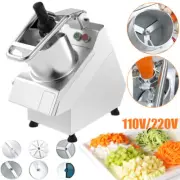 Commercial Vegetable Cutter Food Processor Potato Slicer with 6 Discs Dual Ports