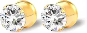 [Awinrel] Pair of Prong Set Zircon Ear Gauges Plugs Womens Double Flare Flesh Tunnels 316L Surgical Steel Stretcher Kits Expander Piercing Jewelry 8G-1/2