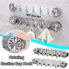 Towel Rack Vacuum Cup Hook Rotating Robe Coat Hangers Fashion Bathroom Hook