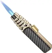 Torch Lighter, Refillable Kitchen Cooking Torch Windproof Adjustable Flame Torch with Safety Lock for BBQ Baking(Butane Gas Not Included) (Black&Gold)