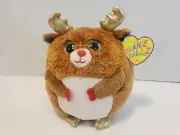 TY Beanie Ballz MISTLETOE REINDEER 5" Plush STUFFED ANIMAL NEW