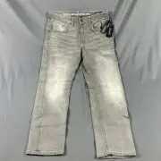 Buffalo David Bitton Jeans Ash X Slim Stretch 34 x 30 Gray Wash NWT MSRP $109