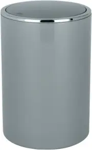 WENKO Inca Trash Can with Lid, Waste Bin with Swing Lid, Small Trash Can, Gray