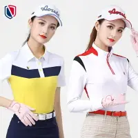 在飛比找樂天市場購物網優惠-高爾夫服裝女T恤短袖韓國版女裝長袖GOLF球衣服女士速乾上衣