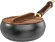 EUIOOVM Professional Non Stick Wok for Home Kitchens and Restaurants Flat Bottomed Uncoated Small Stir Fry Pan Stewing Etc, 28CM
