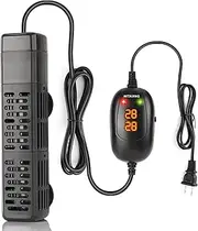 HiTauing 100W Aquarium Heater, 100W Submersible Fish Tank Heater with Over-Temperature Protection and Automatic Power-Off When Leaving Water for Saltwater and Freshwater (AU Plug Included)