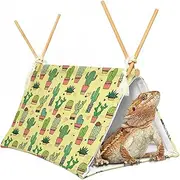 Bearded Dragon Tent Bed,Cactus Pattern Reptile Bearded Dragon cage/hides and Caves/Habitat Hideout… (Cactus 1)