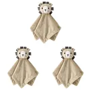 3x The Peanutshell Madagascar Lion Print Security Blanket Baby Nursery 31x31cm