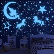 Glow In The Dark Stars Unicorn Wall Decals for Ceiling Nursery Living Room