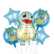 5PC Pokemon Squirtle Foil Balloon Set Birthday Party Supplies Decoration