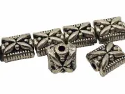 Metal Ornate Beads Flat Rectangle Qty: