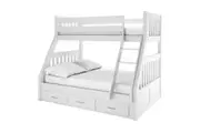Cornelia Triple Bunk Bed with Storage - Solid Wood - White