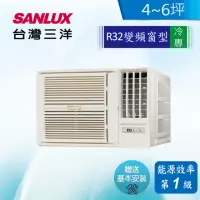 在飛比找momo購物網優惠-【SANLUX 台灣三洋】4-6坪變頻R32冷專窗型右吹式(