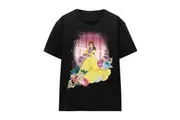 Beauty And The Beast Unisex Adult Belle Flowers T-Shirt (Black) - UTTV17155