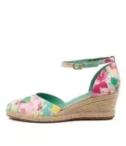 New Django & Juliette Rylen Tropical Leather Womens Shoes Casual Shoes Heeled