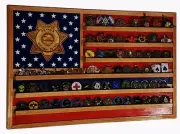 Nevada State Trooper / Police Challenge Coin Display Flag 70-100 Coins TRAD
