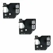 3PK 43613 Black on White Label Tape Cassette For Dymo D1 Labelmanager 450 1/4"