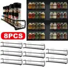 8PCS Hanging Spice Rack Wall-Mounted Organizer Kitchen Shelf Cupboard Cabinet