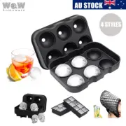 Large Ice Cube Tray Silicone Moulds Whiskey Sphere Round Block Ball Maker