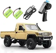 HLSFWDRIVE RC Crawler Remote Control Rock Crawler RC Truck 4x4 1/12 Scale Toyota Land Cruiser Off Road Pickup Proportional Steering 2 Speed RTR All Terrain 280 Motor 2 Batteries Hobby Car Adult MN82