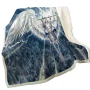 Knight Angel Michael vs Assyrians Throw Blanket