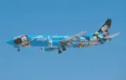 DISNEY Mickey Mouse, Donald Duck and Goofy Boeing 737 Postcard - MINT!