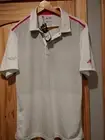 ADIDAS GOLF Climacool Men's Ombre STRIPE POLO Medium WHITE Pink Embroidered