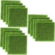 Alasum 3sets 4pcs Fake Grass Mat for Outdoor and Indoor Decor Artificial Turf for Miniature Landscapes Garden Shop and Home Decoration Durable and Portable Grass Tiles for Patio and 4pcs*3