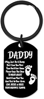 [yaozeio] New Dad Daddy to Be Keychain Gifts for First Time Father Dad Gifts for New Pregnancy Daddy Dad Father Day Gifts for New Father Daddy Dad Birthday Gifts for Men Footprint Key Chains