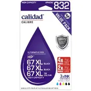 Calidad HP 67XL Ink Cartridges Black & Tricolour 3 Pack