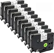NEOUZA Tze231 Tz231 10 Pack Compatible for Brother P-Touchtape Label Black On White 12Mm(0.47 Inch) X 8M (26.2Ft)