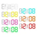 3D Digital Wall Clock LED Digital Alarm Clocks Date Time, Modern 3D LED Wall