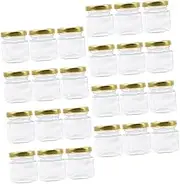 MAGICLULU 24Pcs Clear Honey Jars with Lids Hexagon Food Storage Containers for Honey Jams and Preserves Multi Use Design